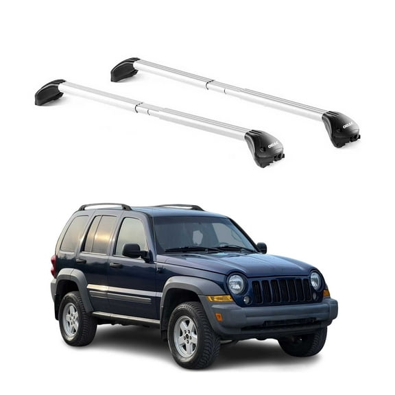 OMAC Roof Rack Cross Bars For Jeep Liberty 2002-2007 Silver Luggage Carrier 2 Pcs