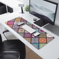thumbnail image 2 of Long Mouse Pads for Desk,Multicolor Ethnic Geometric Patchwork Desk Mats on Top Of Desks, Desk Mouse Pad Extra Large with 3mm Non-Slip Base and Stitched Edge for Gaming,Work,Home 31.5"x11.8", 2 of 5
