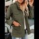 thumbnail image 5 of Chaqueta Utilitaria de Otoño para Mujer: Cuello Alto, Color Liso, Corte Holgado, de Cremallera y Múltiples Bolsillos Verde M, 5 of 6