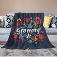 thumbnail image 6 of Retro Vintage Grammy Best Grammy Ever Floral Flannel Throw Blanket 60"x80" Funny Grandma Gift Winter Plush Fuzzy Warm Bed Blanket for Couch Bed Throw Blanket Gift for Kids Family And Friends, 6 of 8