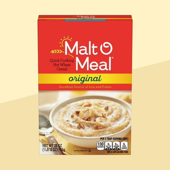 Malt-O-Meal®, Original Malt-O-Meal Hot Breakfast Cereal, Quick Cooking, 28 Ounce Box (Pack of 4)