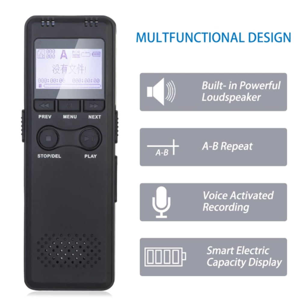 8/32GB Digital Voice Recorder Recording Voice Recorder with Playback 1536kbps