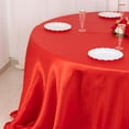 thumbnail image 6 of Efavormart 132 Inch Satin Round Tablecloth, Washable Linen Table Cover, Decorative Silky Fabric for Wedding, Party, Banquet Events - Red, 6 of 11