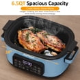 thumbnail image 5 of Heynemo 6.5QT Digital Multi Cooker, 12-in-1 Slow Cooker & Roaster with Timer, Temp Control, Delay Start, Nonstick Pot, Blue, 5 of 10