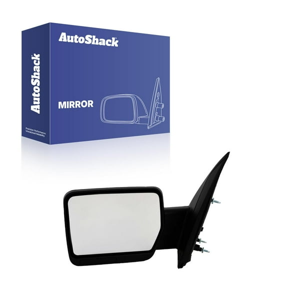 AutoShack Side View Mirror Manual Black | Replacement for 2011-2014 Ford F-150 3.5L 3.7L 5.0L 6.2L V6 V8 4WD AWD RWD  | Driver Side | 1-PC
