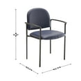 thumbnail image 5 of Flash Furniture Comfort Navy Vinyl Stackable Steel Side Reception Chair with Arms, 5 of 12