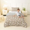thumbnail image 4 of Homewish White Dog Paw Bone Twin Comforter Sets,Beige Bedding Set,Cute Pet Theme Decor,Light Gray Reversible,2 Pieces,1 Comforter and 1 Pillowcase, 4 of 7
