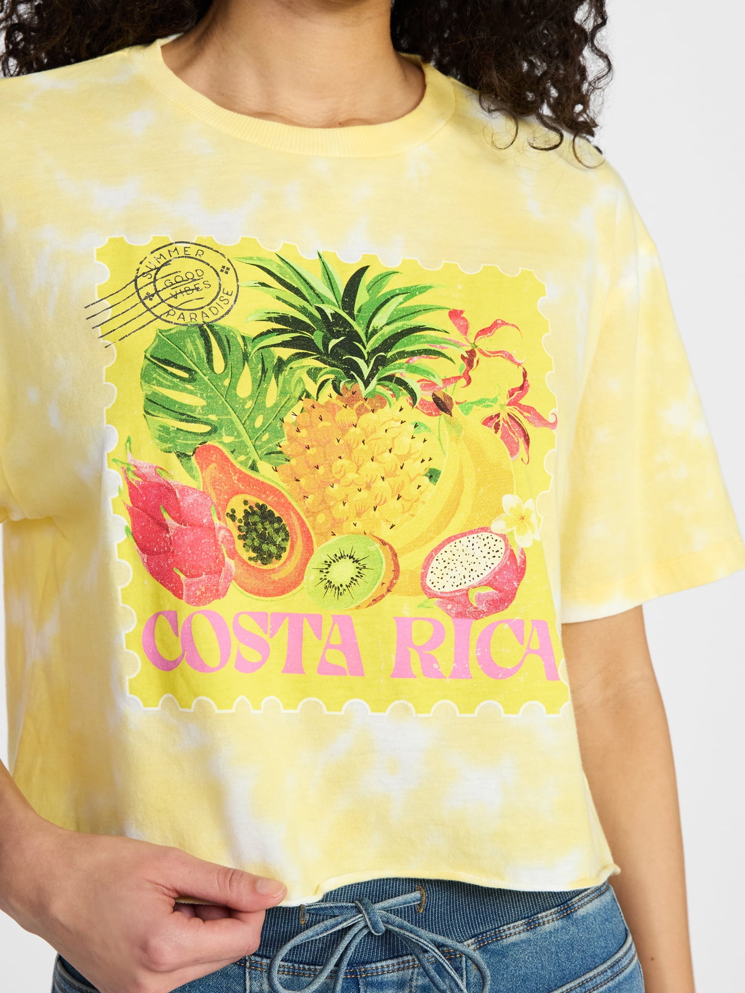 No Boundaries Boxy Cropped Graphic Tee, Women's XXS-XXL