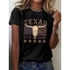 thumbnail image 1 of Women's Texas Americana Graphic T-Shirt - Vintage 1845 Design with Longhorn Skull & Stars, Soft Stretch Crew Neck Casual Top Westernthemed Apparel, Medium Elasticity, 1 of 6