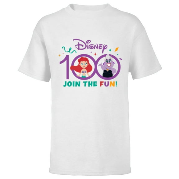 Disney 100 Anniversary The Little Mermaid Join the Fun D100 - Short Sleeve T-Shirt for Kids - Customized-White