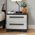 thumbnail image 4 of Benjara Ruthe Nightstand with 2 Drawers- Wide Top- Ebony Black- White Wood, 4 of 6