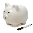 thumbnail image 2 of Way to Celebrate! White Ceramic Piggy Bank, 2 of 2