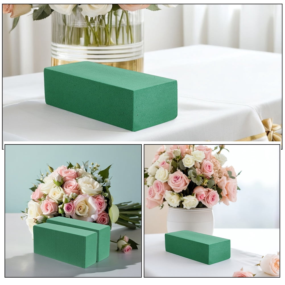 LOLIPPYY 7-Piece Green Floral Foam Blocks for Wedding Flower Arrangements with Water Retention and Secure Hold