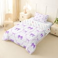 thumbnail image 2 of Erosebridal Purple Bowknot Twin Comforter Sets For Girls,Cute Bowtie Ribbon Kids Bedding Set,Reversible,2pcs, 2 of 7