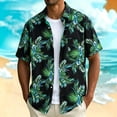 thumbnail image 2 of Bxsruta Men's Hawaiian Shirt Short Sleeve Tropical Floral Print Button Down Casual Lightweight Beach Vacation Shirt, 2 of 6