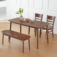 thumbnail image 3 of Livinia Aslan Malaysian Oak Mid-Century Modern Dining Bench with Solid Wood Construction, Walnut, 3 of 7