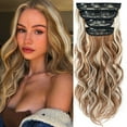 thumbnail image 3 of SEGO Clip in Hair Extensions Full Head Thick Long Curly Wave Hair 4 PCS Set Black/Brown/Blonde/Auburn 22", 3 of 10