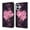 Color-12, variant on Leather For Apple iPhone 17e / 16e Wallet Case Crystal Material Painted Butterflies&Flowers&Hearts Pattern, Wallet For Women Men Card Holder Magnetic Clasp Kickstand Folio Case,Color-17