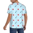 thumbnail image 2 of Lsque Syringe And Red Cross Pattern Mens Polo Golf Shirts Funny Graphics Shorts Sleeve Button Shirts Baseball T-shirt-Medium, 2 of 7