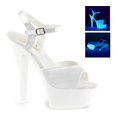 thumbnail image 3 of 6" Heel, 1 3/4" PF Ankle Strap Sandal, Neon UV Reactive - Wht Satin/Neon Wht, 8, 3 of 4