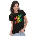 thumbnail image 3 of Weird Proud LGBTQ Pride Funny Cool Womens Slim Fit Graphic Tee Brisco Brands S, 3 of 5