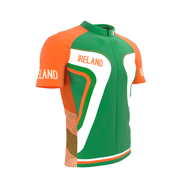 ScudoPro Ireland Full Zipper Bike Short Sleeve Cycling Jersey for