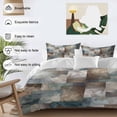 thumbnail image 4 of Blue Brown Geometric Bedding 3 Piece Duvet Cover Set Full Size, Modern Ombre Abstract Art Soft Microfiber Comforter Cover with Zipper Closure & Pillowcases, Wrinkle & FadeResistant Quilt Cover, 4 of 9