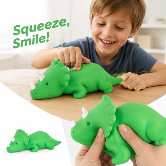EclipseJewels Large Dinosaur Squishy Stress Relief - Random Color Cute Sensory Fidget Toy, Squeeze Dino for Anxiety Relief