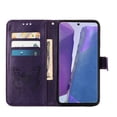 thumbnail image 5 of Galaxy Note 20 Ultra Wallet Case, Embossed Butterfly PU Leather Credit Card Holder Slots Full Body Protection Kickstand Flip Shockproof TPU Phone Cover for Samsung Galaxy Note 20 Ultra, Purple, 5 of 7