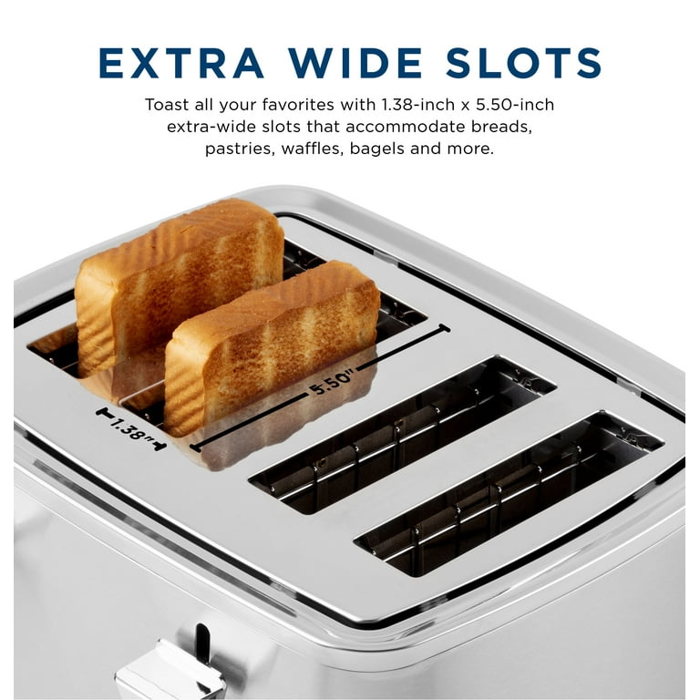 GE Appliances 4-Slice Toaster, Stainless Steel Finish, Removable