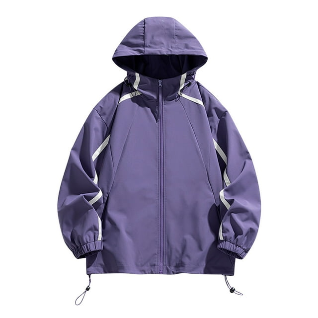 TIMIFIS Manteau de Pluie Léger à Capuche pour Homme Mode Décontractée Ample Manteau de Pluie d'Extérieur Actif Randonnée Voyage Coquillages