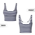 thumbnail image 5 of Naloa Navy Blue And White Stripes Sports Bras for Women, High Support Bra with Removable Pads, Comfortable - Large, 5 of 9