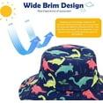 thumbnail image 6 of Cartoon Wide Brim Hats UPF+50 Sun Protection Kids Hats for Summer Navy Dinosaur 6-12 Months, 6 of 8