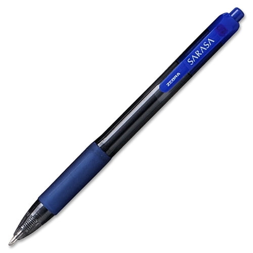 Zebra Pen Sarasa jel Retractable Pens Bold Pen Point - 1 mm Pen Point Size - Refillable - Retractable - Blue - Transparent Barrel - 12 / Dozen