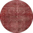 thumbnail image 1 of Ahgly Company Tapis Rond Abstrait Rouge pour Intérieur, 3 Pieds Rond, 1 of 6
