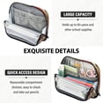 thumbnail image 5 of Standing Pencil Case with Base Large Capacity Stationery Pouch Pen Bag with Zipper for Women Men Bird and Snow-covered Trees, 5 of 7