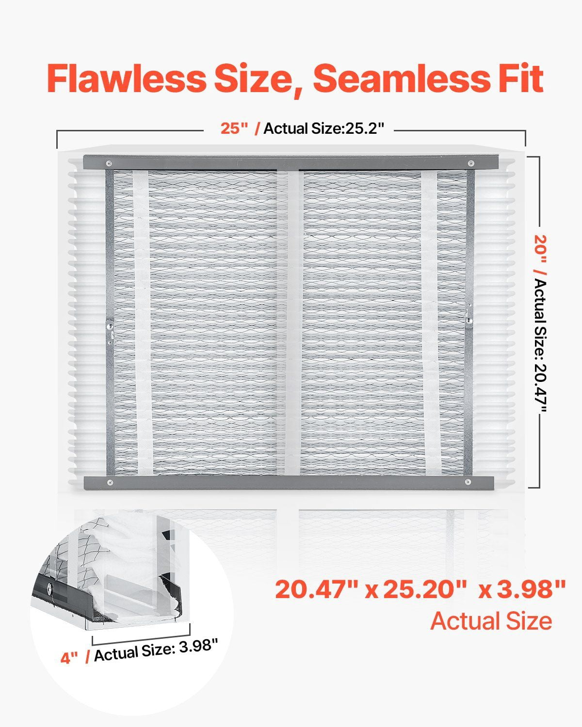 20x25x4 Electrostatic Pleated Air Filter MERV 16 – HVAC Furnace Filter, 2-Pack