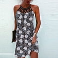 thumbnail image 1 of SMihono Robe d'Été Boho pour Femmes Grande Taille Mode Féminine Col Rond Sans Manches Imprimé Bretelles Robe, 1 of 4
