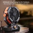 thumbnail image 3 of coldSky 20000mAh Camping Fan With Dual Motor , Battery Operated Fan With 4 LED Lantern, 8 Speeds Desk Fan With Remote, Portable Outdoor Fan With Hook For Tent, Power Outages, Jobsite, 3 of 10