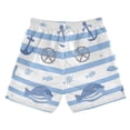 thumbnail image 2 of Blue Stripes Fishes Kellges Cute Boys' Swim Trunks Board Shorts Beach Pants Bathing Bottoms M, 2 of 8