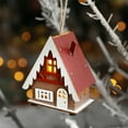 thumbnail image 4 of Christmas Wooden House Ornament with LED Light, Hanging Red Cottage Decoration for Christmas Tree, Holiday Tabletop Decor, Desktop Miniature Christmas Village House, 4 of 6