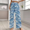 thumbnail image 2 of Blue Willow Ceramic Background Texture Pajama Pants Breathable with Pockets Pajamas For Lady Vintage Sleeping Pants Bedroom Homewear, 2 of 6