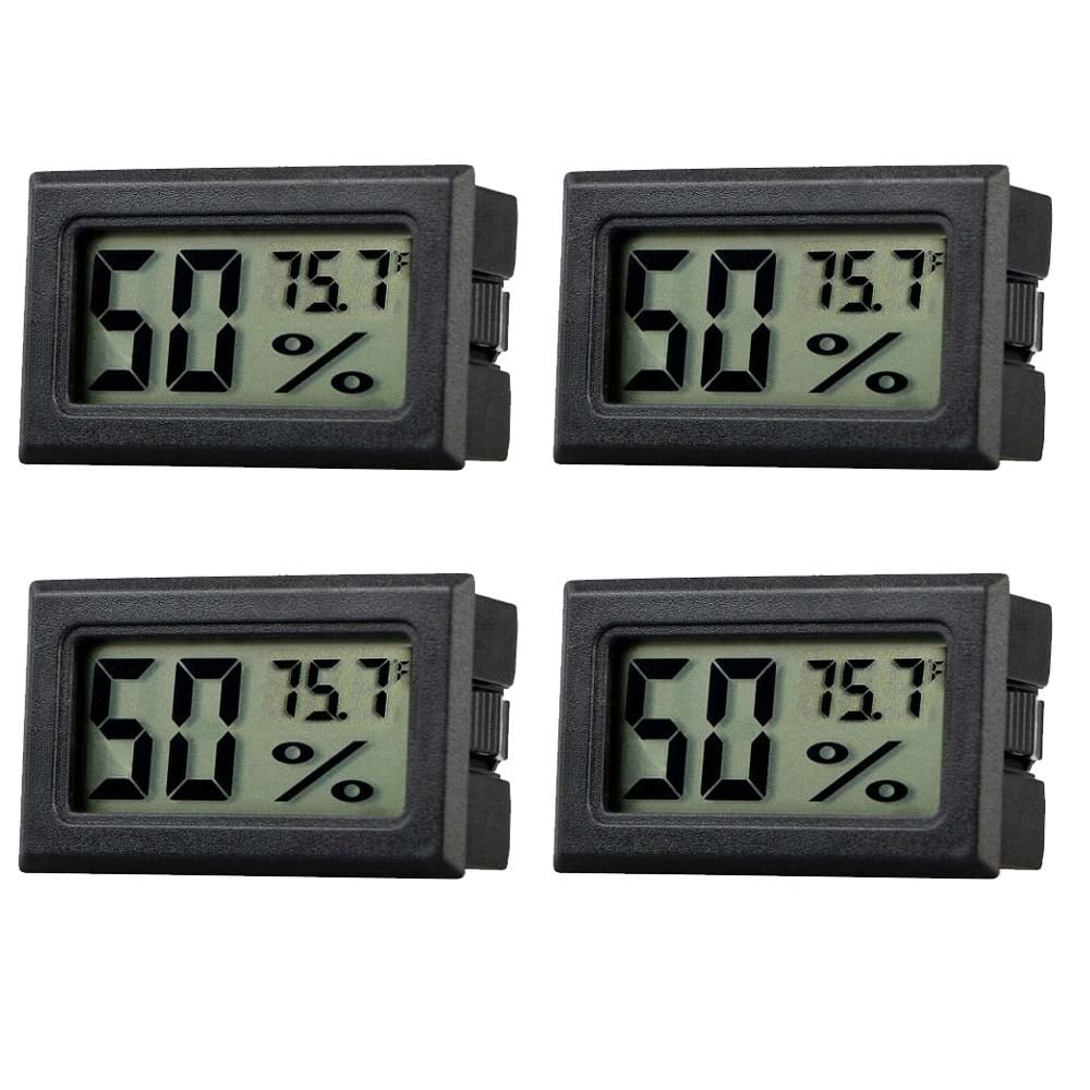 4PCS Mini Electronic Digital Temperature Humidity Gauges, Indoor