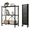 Black, variant on 3-Tier Storage Shelf with Wheels, Collapsible Rolling Cart, Kitchen Storage Shelf, Foldable Metal Shelving for Garage, Kitchen, Basement, Pantry Storage