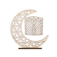 thumbnail image 1 of ZAXARRA Eid Crafts Night Light, Battery Operated 3D Wooden Moon Shaped LED Light Home Table Decor, 1 of 6