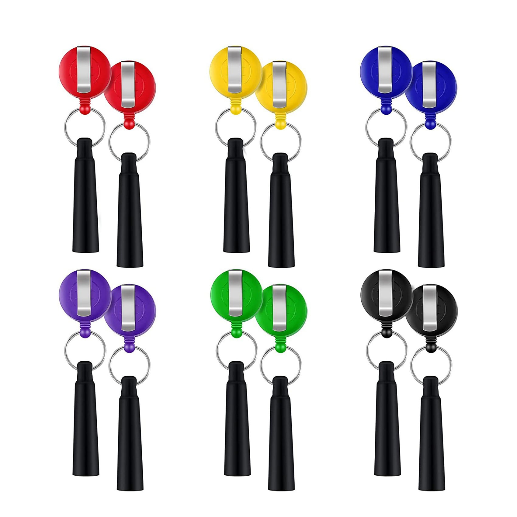 12 PCS Retractable Pencil Holder Carpenter Pencil Holder Key Ring Badge
