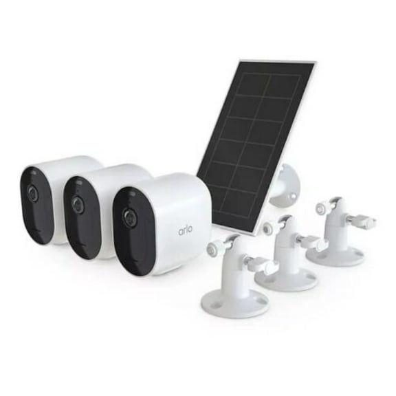 Pre-Owned Arlo VMK4360P-1SCNAS Pro 5S 2K Spotlight Camera, 3 Cameras & 1 Solar Panel, White