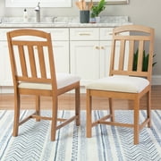 Linon Darlene Slat Back Dining Chair - Set of 2, Brown/Beige