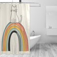 thumbnail image 2 of Yayeee Shower Curtain with Hooks 72"x72" Waterproof Fabric Bathroom Hanging Decor, White Cat Rainbow, 2 of 5
