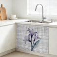 Abstract Ombre Curtains Purple Lily Wood Grain Sink Skirt — free download